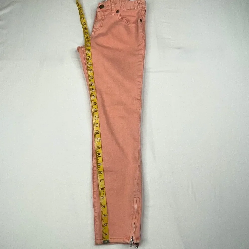 FREE PEOPLE Orange Ankle Zip Skinny Jean